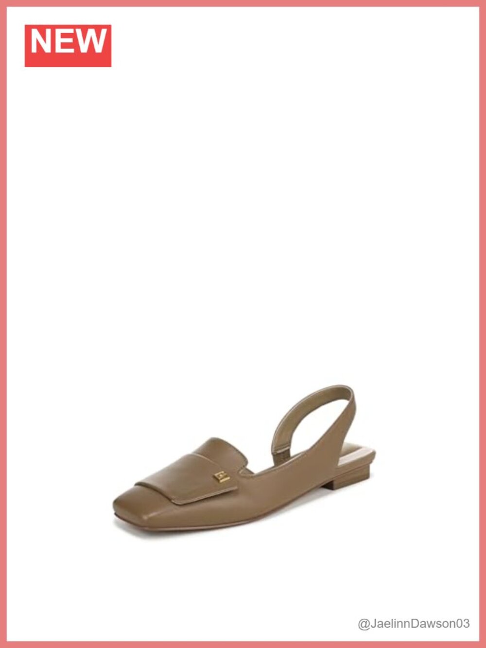 Franco Sarto Teagan Slingback Loafers Leather Eco-Conscious Block Heel